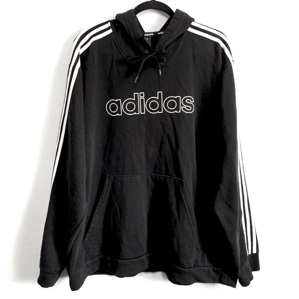 Adidas Logo & Striped Sleeves Hoodie